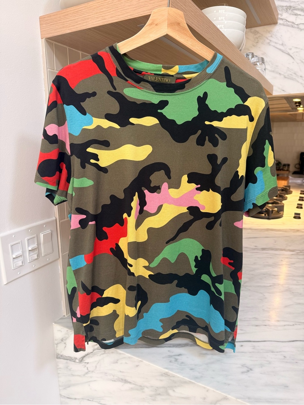Valentino Multicolor Camo Short Sleeve Tee